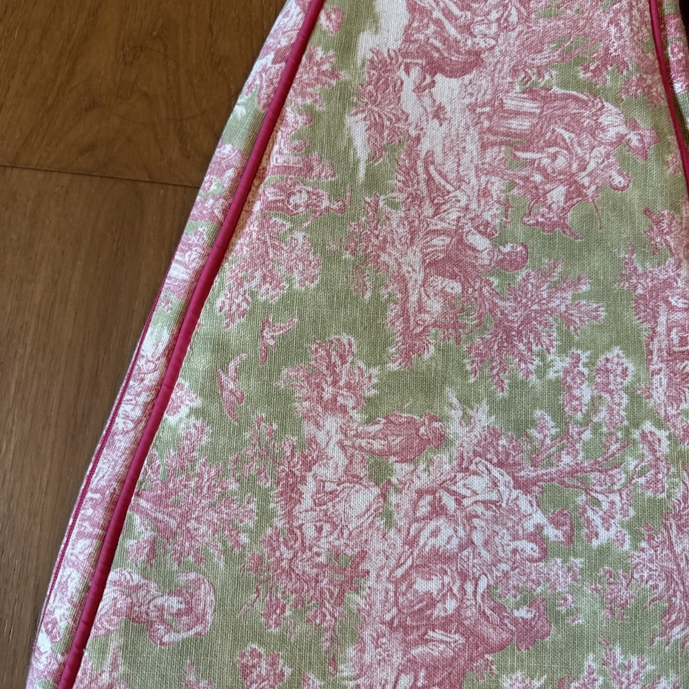 Ame & Lulu Boston Green Pink Toile Zip Up Tennis Racquet Bag With Pocket - Picture 3 of 14